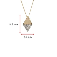 10K Yellow Gold 0.15cttw Diamond Pendant, 18"