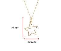 10K Yellow Gold 0.02cttw Diamond Star Pendant, 18"