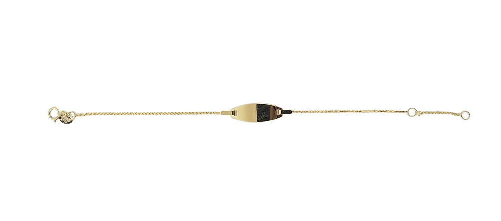 10K Gold Bracelet with Engravable Plate