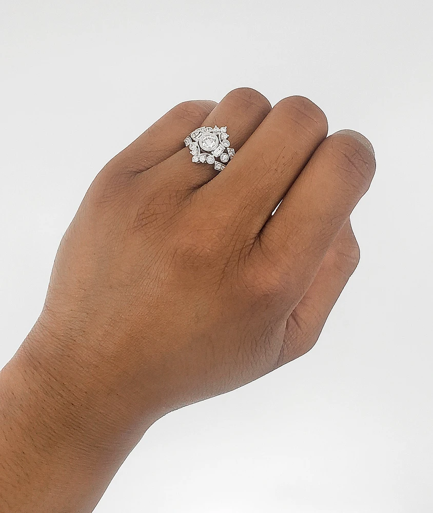 14K White Gold 0.75cttw Diamond Ring, size 6