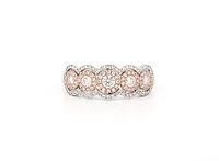 14K White & Rose Gold 0.66cttw Diamond Halo Ring, size 6