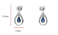 10K White Gold Sapphire and Diamond Earrings
