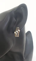 14K Tri Tone Gold 0.54cttw Diamond Hoop Earrings
