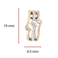 14K Tri Tone Gold 0.54cttw Diamond Hoop Earrings