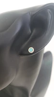 14K Rose Gold 0.12cttw Turquoise and 0.09cttw Diamond Earrings