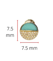 14K Yellow Gold 0.46cttw Turquoise and 0.12cttw Diamond Earrings