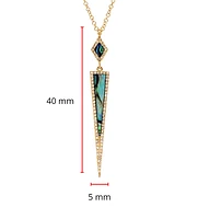 14K Yellow Gold Abalone Shell and 0.17cttw Diamond Necklace, 18"