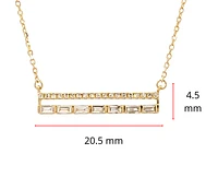 14K Yellow Gold 0.22cttw Diamond Bar Pendant, 18"