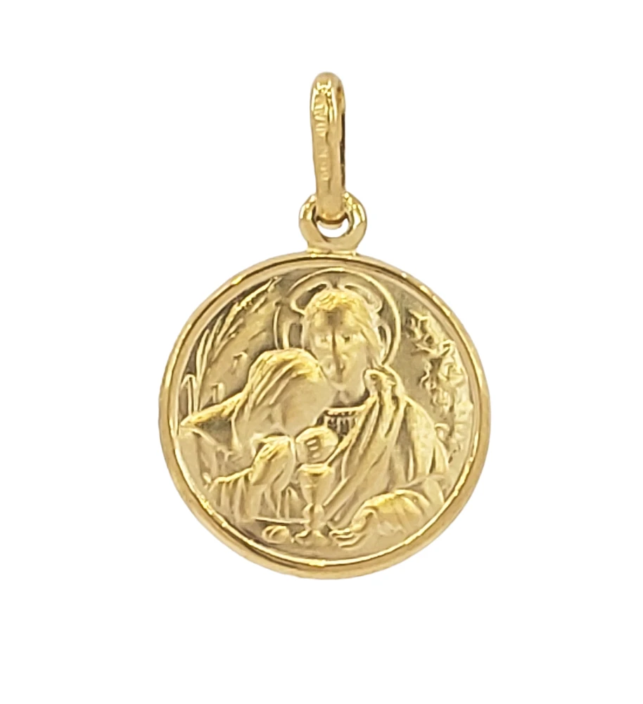 10K Yellow Gold Round Noah Charm -  14mm