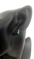 10K Yellow Gold  Oval Cut Emerald and Diamond Stud Earrings