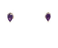 10K Gold Amethyst and Diamond Earrings