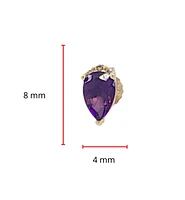 10K Gold Amethyst and Diamond Earrings