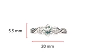 10K White Gold 0.50cttw Aquamarine and 0.02cttw Diamond Ring, size 7 - 4.5