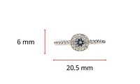 10K White Gold 0.30cttw Aquamarine and 0.08cttw Diamond Ring, size 7