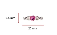 10K White Gold 0.45cttw Pink Tourmaline and 0.02cttw Diamond Ring, Size 7