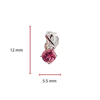 10K White Gold 0.90cttw Pink Tourmaline and 0.012cttw Diamond Stud Earrings with Butterfly Backings