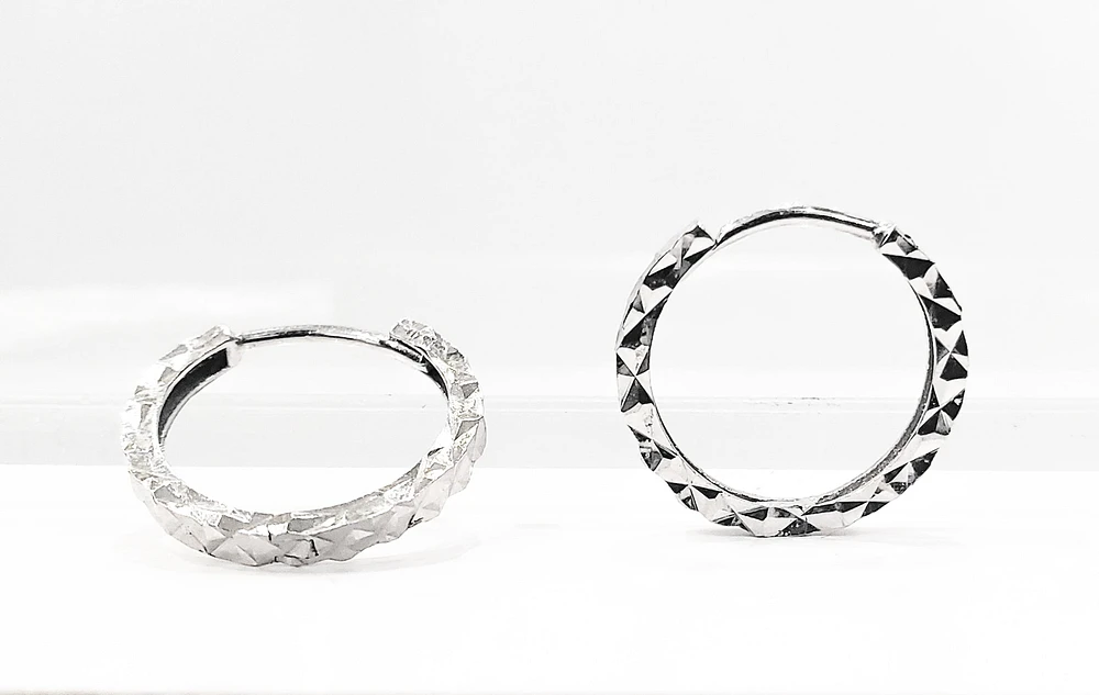 10K Gold 14mm Hoop / Huggie / Hinged Earrings