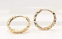 10K Yellow Gold 14mm Hoop / Huggie / Hinged Earrings