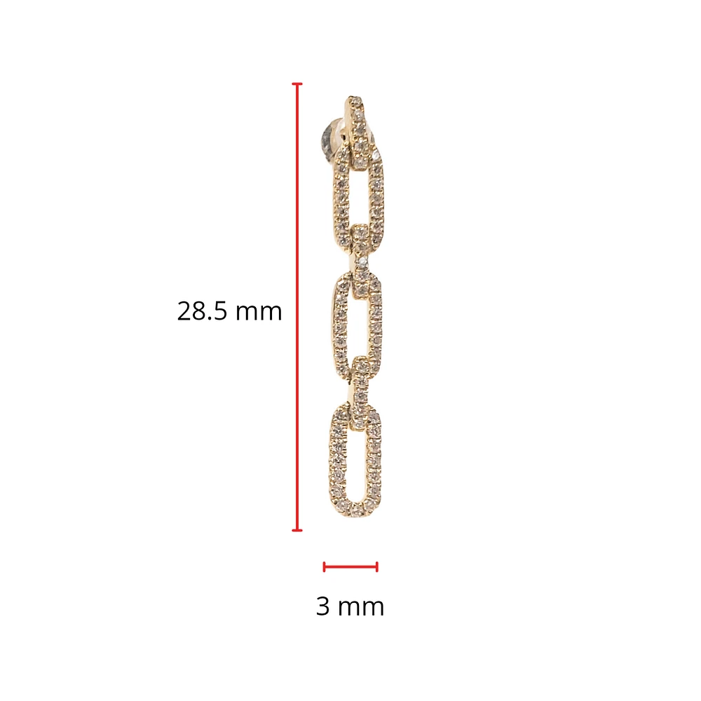 14K Yellow Gold 0.33cttw Diamond Dangle Earrings