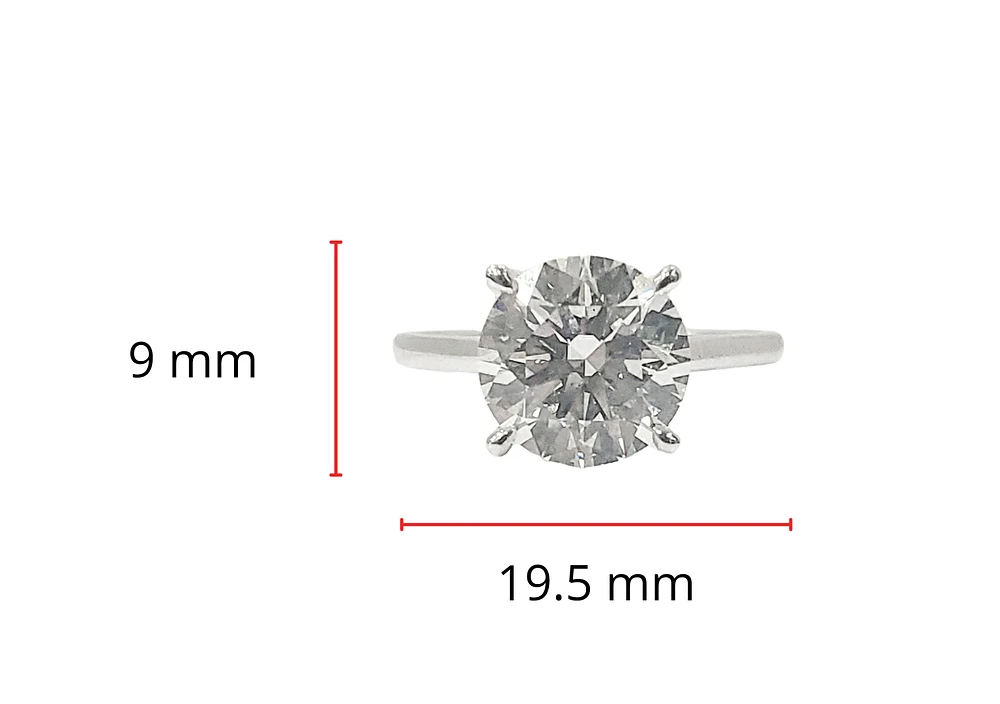 14K Gold 3.03cttw Lab Grown Round Brilliant Cut Diamond Ring - / White