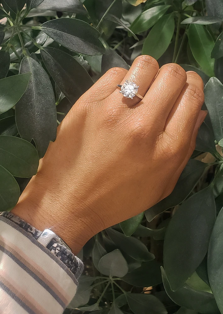 14K Gold 3.03cttw Lab Grown Round Brilliant Cut Diamond Ring - / White