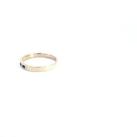 14K Yellow Gold Sapphire and Diamond Ring - Size 6