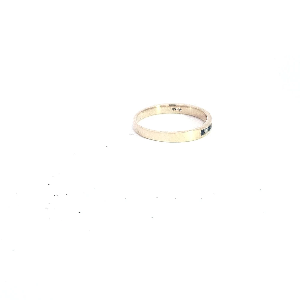 14K Yellow Gold Sapphire and Diamond Ring - Size 6