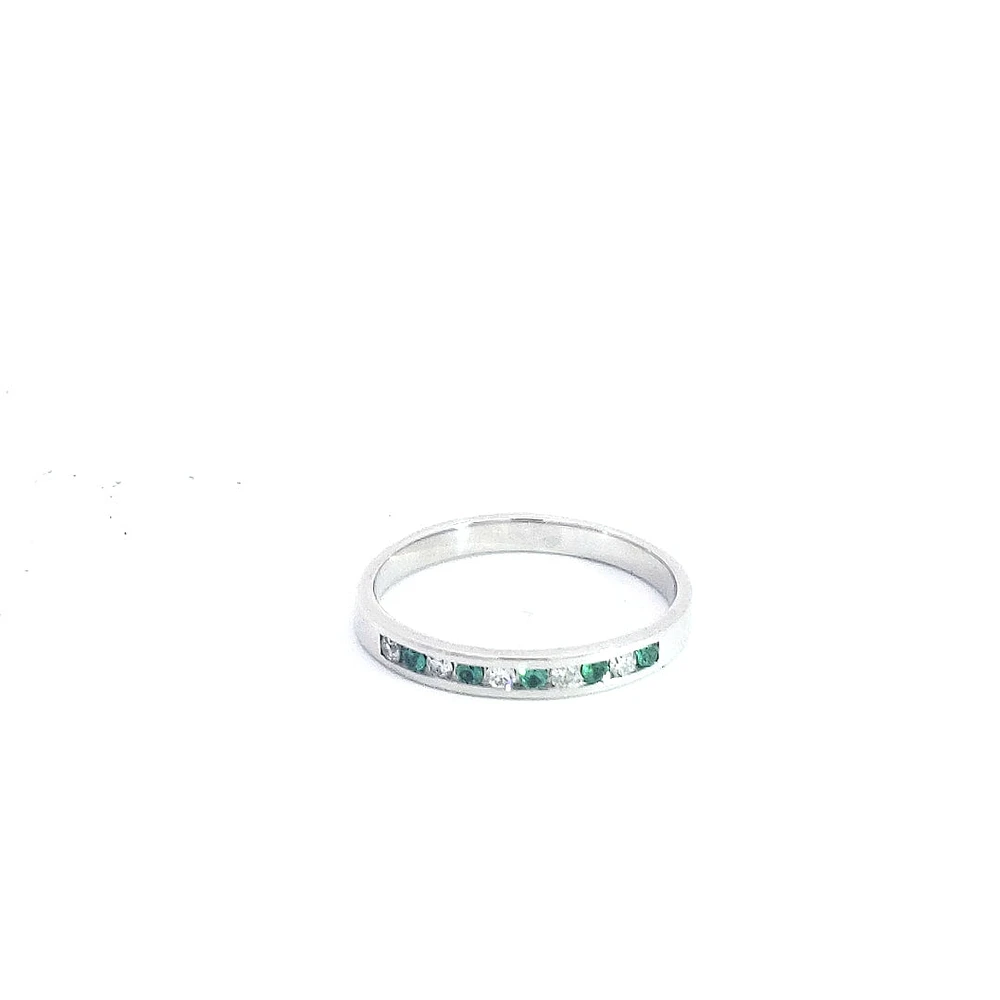 14K Yellow Gold Sapphire and Diamond Ring - Size 6