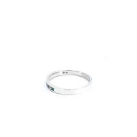 14K White Gold Emerald and Diamond Ring - Size 6