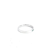 14K White Gold Emerald and Diamond Ring - Size 6