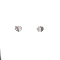 Sterling Silver 0.07cttw Diamond Heart Earrings