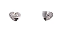 Sterling Silver 0.07cttw Diamond Heart Earrings
