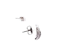 Sterling Silver 0.07cttw Diamond Heart Earrings
