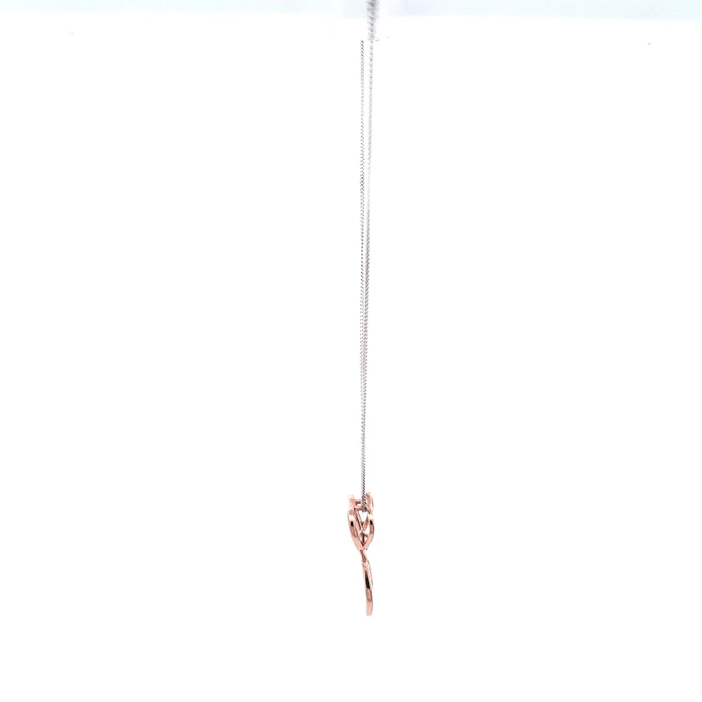 10K Rose Gold 0.04cttw Diamond Heart / Infinity Pendant, 18"