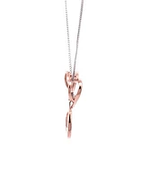 10K Rose Gold 0.04cttw Diamond Heart / Infinity Pendant, 18"