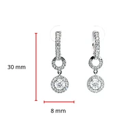 14K White Gold 0.93cttw Diamond Drop Earrings