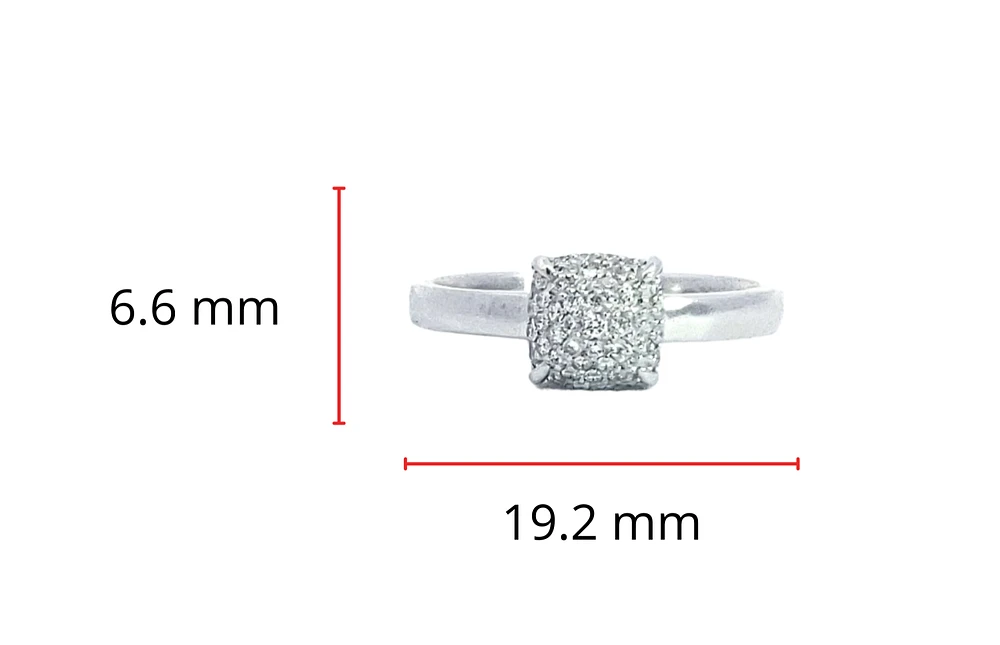 14K White Gold 0.35ctts Diamond Ring - /