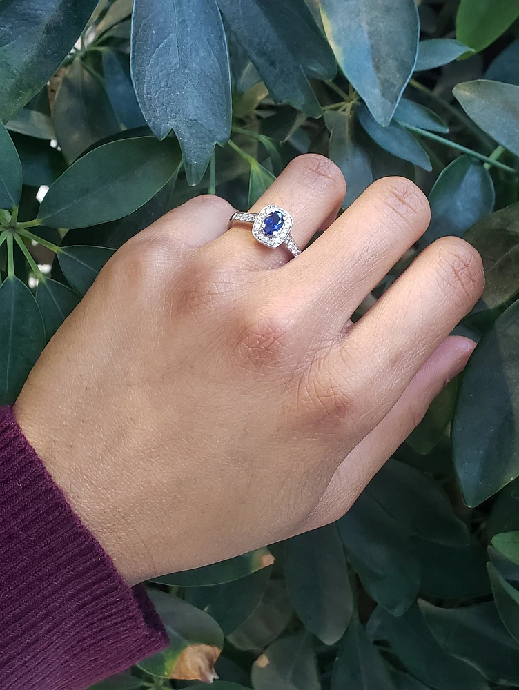 14K Gold Sapphire and Diamond Ring