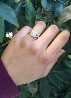 14K White Gold 0.87cttw Princess Cut Diamond Halo Engagement Ring