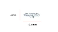 14K White Gold 0.42cttw Round Brilliant Cut Diamond Engagement Ring