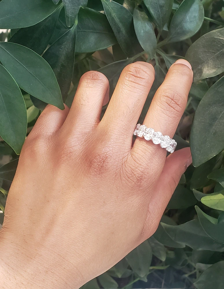 14K White gold 3.75cttw Lab Grown Oval Cut Diamond Engagement / Anniversary Ring - 7