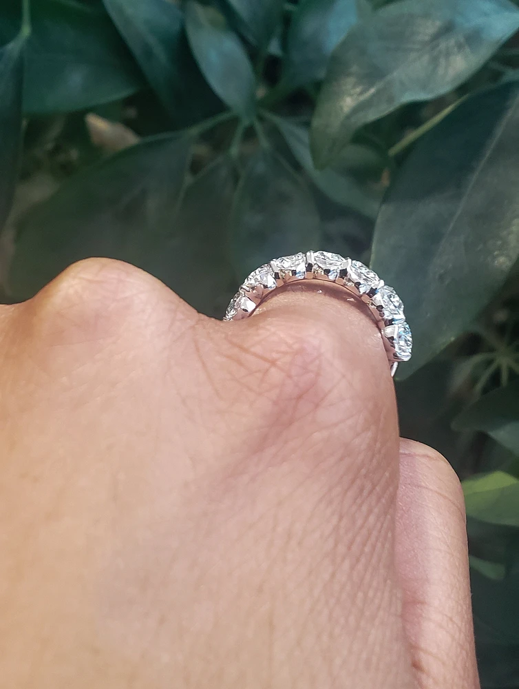 14K White gold 3.75cttw Lab Grown Oval Cut Diamond Engagement / Anniversary Ring - 7