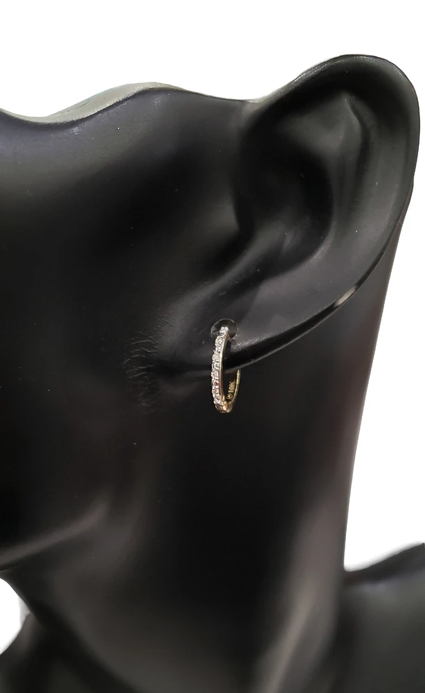 10K Gold 0.05cttw Diamond Hoop / Huggie Earrings