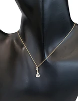 10K Yellow Gold 0.75cttw Genuine Aquamarine Pendant, 18"