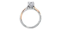 18K White & Rose Gold 0.60cttw Canadian Diamond Engagement Ring, size 6.5