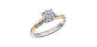 18K White & Rose Gold 0.60cttw Canadian Diamond Engagement Ring, size 6.5