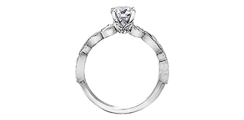 18K White Gold 0.50cttw Canadian Diamond Engagement Ring, size 6.5