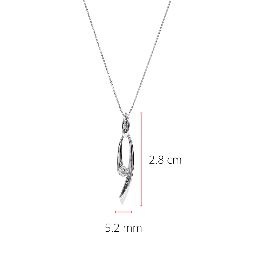 10K White Gold 0.12cttw Canadian Diamond Necklace, 18"
