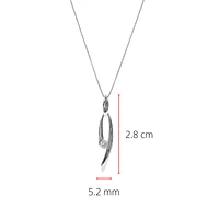 10K White Gold 0.12cttw Canadian Diamond Necklace, 18"