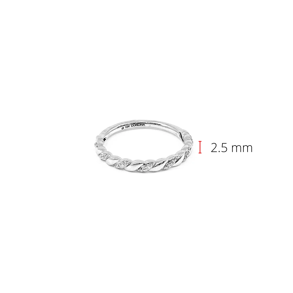 10K Gold 0.10cttw Diamond Stacking Ring / Band